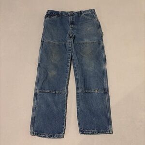Dickies Jeans Mens 33x30 32x29 Grunge Blue Distressed Double Knee Carpenter